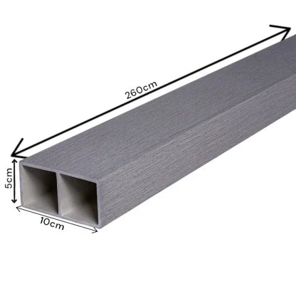 Set 5 profile Rectangular Decorativ Ranforsat WPC, Naimeed D6206, 260x10x5cm, Gri