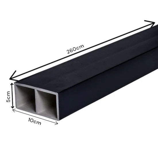 Set 5 profile Rectangular Decorativ Ranforsat WPC, Naimeed D6213, 260x10x5cm, Negru