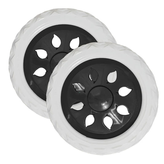 Set 2 roti carucior de piata, Naimeed D622, Alb/Negru