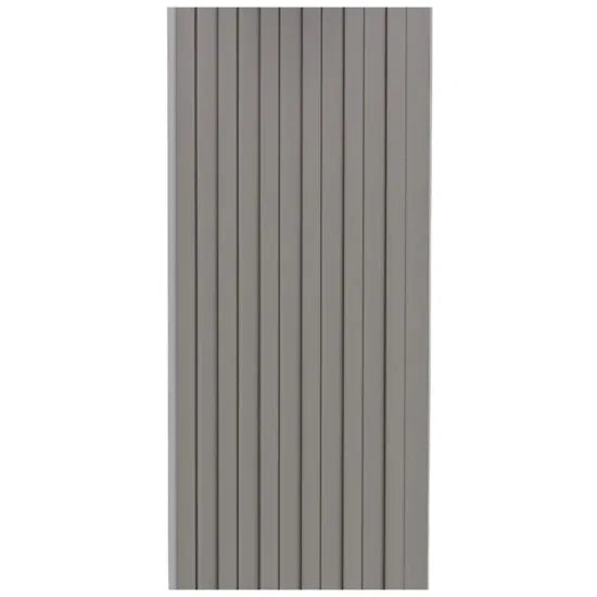 Set 5 panouri decorative, riflaj WPC, cu 6 caneluri, Naimeed D6221, 260x17x1.8cm, Gri deschi