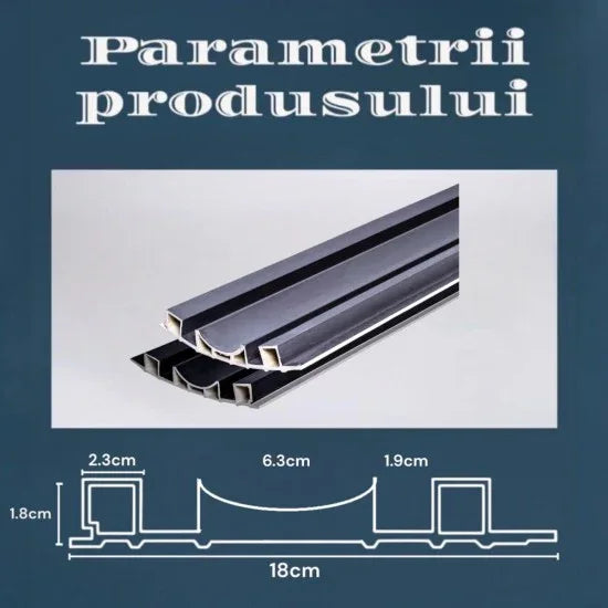 Set 5 panouri decorative, riflaj WPC, Naimeed D6228, 260x18x1.8cm, Gri metalizat