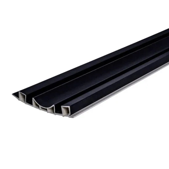 Set 5 panouri decorative, riflaj WPC, Naimeed D6227, 260x18x1.8cm, Negru