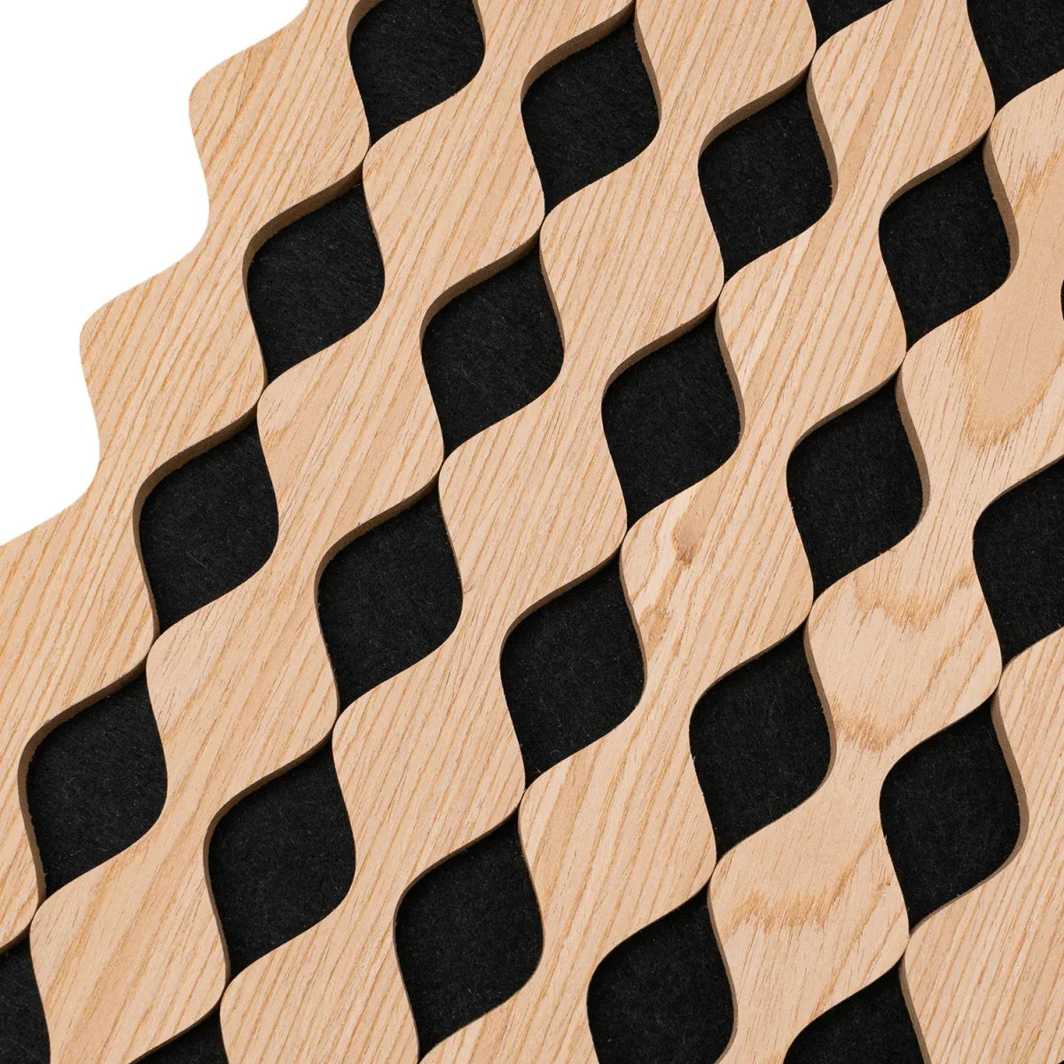 Set 3 Panouri riflaj acustic decorativ, MDF si pasla, Naimeed D6233, 240x30x1.8cm, Castan