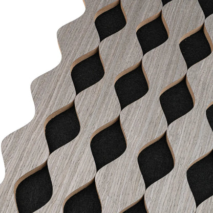 Set 6 Panouri riflaj acustic decorativ, MDF si pasla, Naimeed D6234, 240x30x1.8cm, Gri