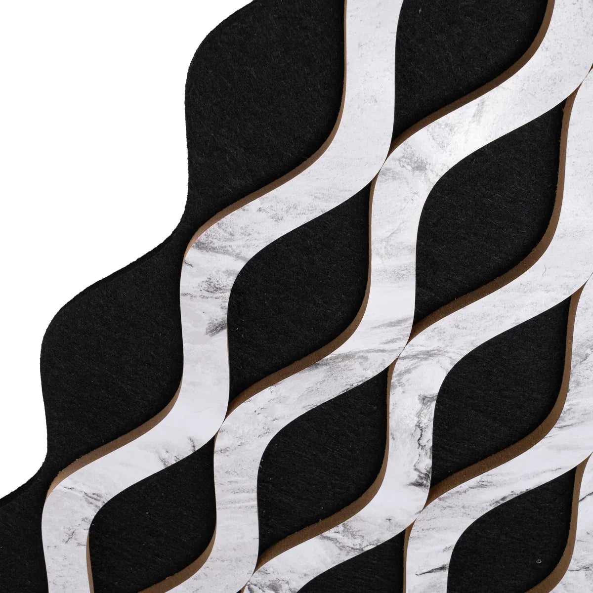 Set 3 Panouri riflaj acustic decorativ, MDF si pasla, Naimeed D6238, 240x30x1.8cm, Alb