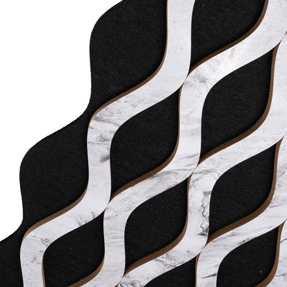 Set 3 Panouri riflaj acustic decorativ, MDF si pasla, Naimeed D6238, 240x30x1.8cm, Alb