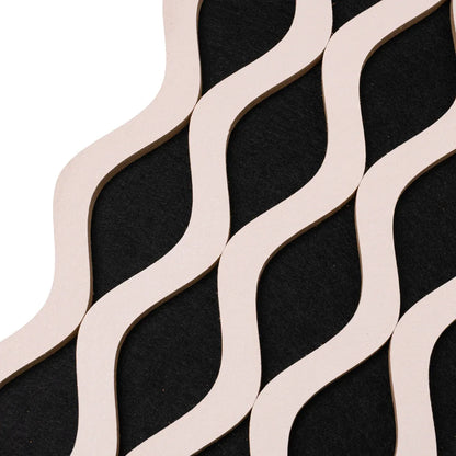 Set 3 Panouri riflaj acustic decorativ, MDF si pasla, Naimeed D6239, 240x30x1.8cm, Roz