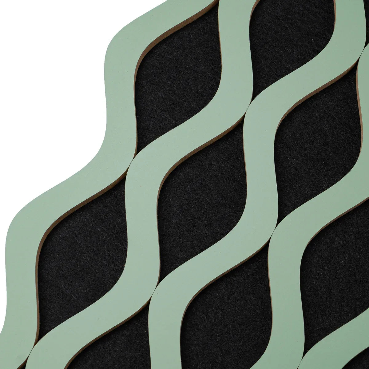 Set 3 Panouri riflaj acustic decorativ, MDF si pasla, Naimeed D6240, 240x30x1.8cm, Verde