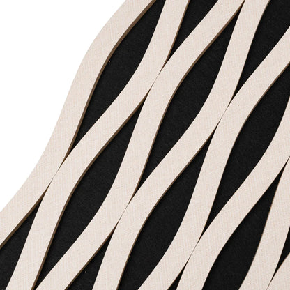 Set 3 Panouri riflaj acustic decorativ, MDF si pasla, Naimeed D6241, 240x30x1.8cm, Stejar