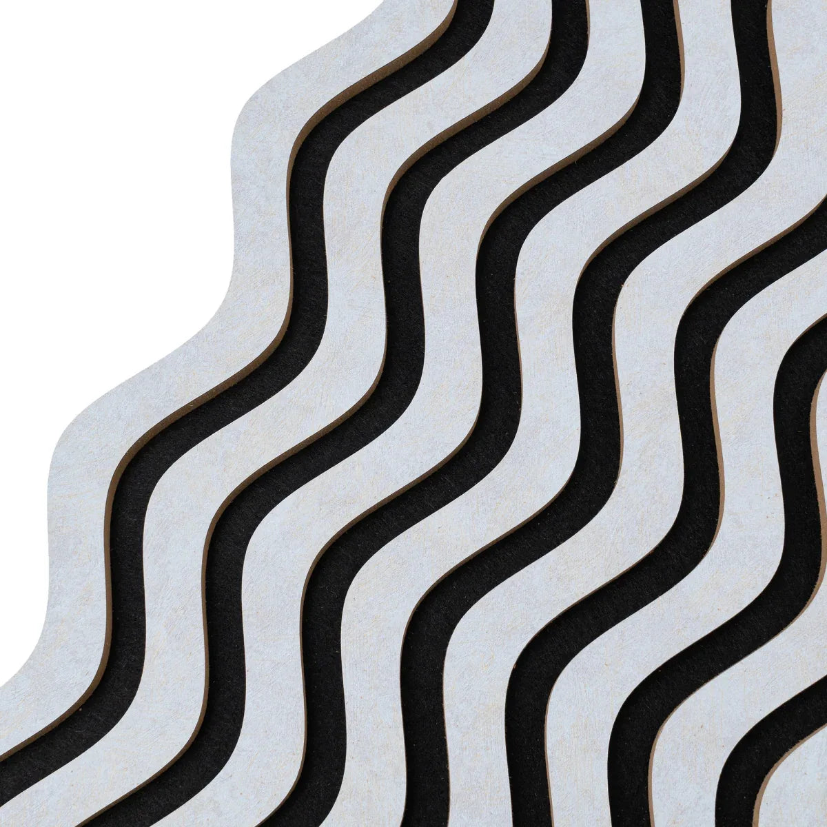 Set 6 Panouri riflaj acustic decorativ, MDF si pasla, Naimeed D6245, 240x30x1.8cm, Gri
