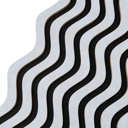Set 6 Panouri riflaj acustic decorativ, MDF si pasla, Naimeed D6245, 240x30x1.8cm, Gri