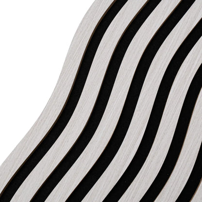 Set 3 Panouri riflaj acustic decorativ, MDF si pasla, Naimeed D6249, 240x30x1.8cm, Stejar Deschis