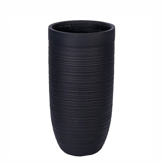Ghiveci ecologic, Eco-friendly, Naimeed D6339, Mediu, din materiale minerale, Negru, 65x35x35cm