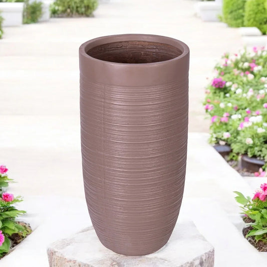Ghiveci ecologic, Eco-friendly, Naimeed D6340, Mediu, din materiale minerale, Maro, 65x35x35cm