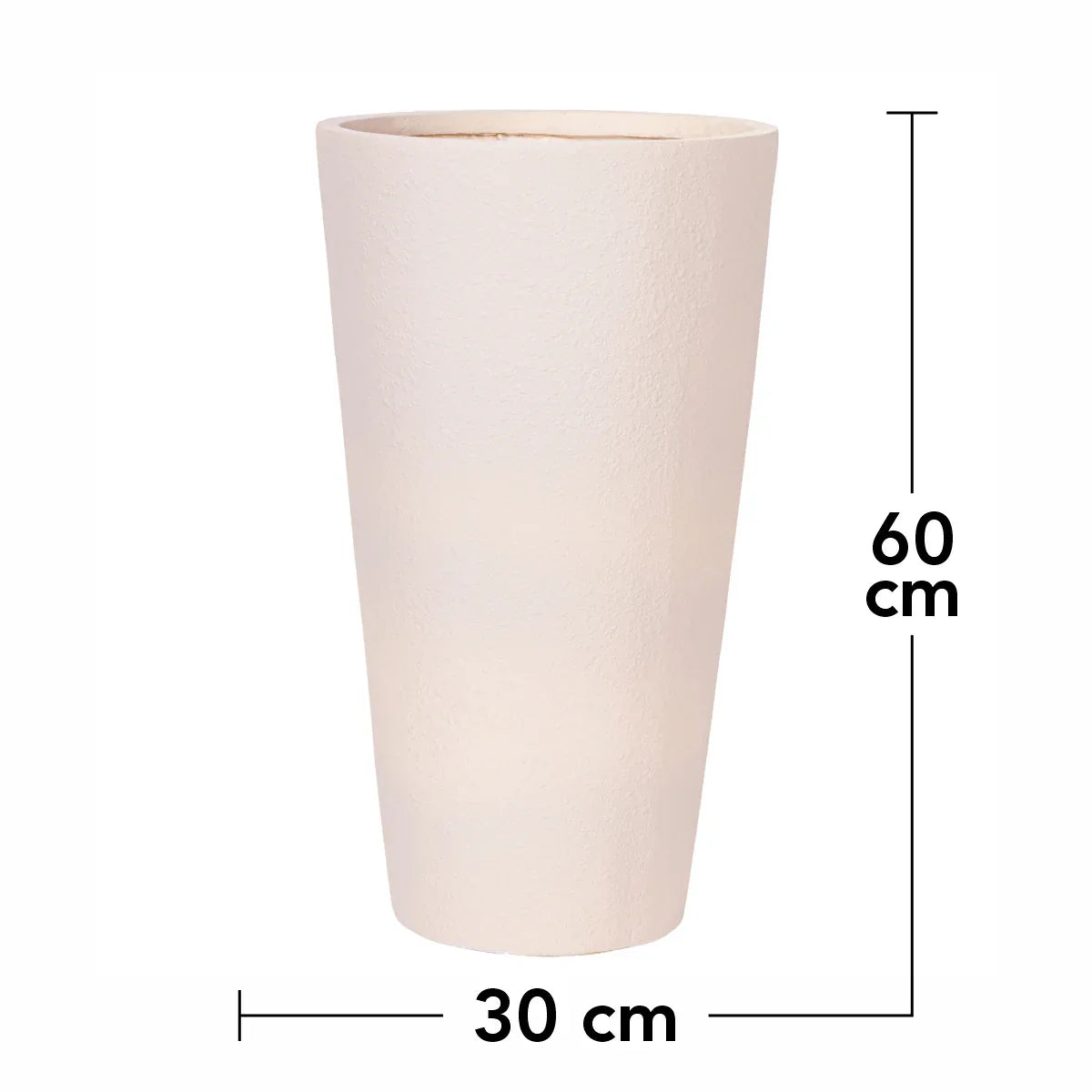 Ghiveci ecologic, Eco-friendly, Naimeed D6342, Mic, din materiale minerale, Crem, 60x30x30cm