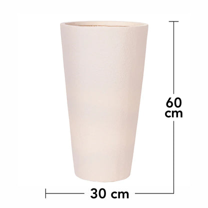 Ghiveci ecologic, Eco-friendly, Naimeed D6342, Mic, din materiale minerale, Crem, 60x30x30cm