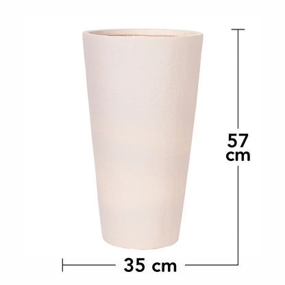 Ghiveci ecologic, Eco-friendly, Naimeed D6342, Mediu, din materiale minerale, Crem, 65x35x35cm