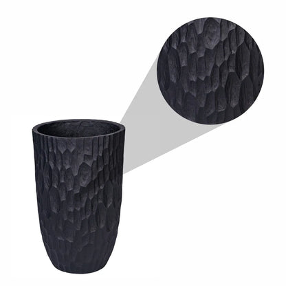Ghiveci ecologic, Eco-friendly, Naimeed D6343, Mic, din materiale minerale, Negru, 48x30x30cm