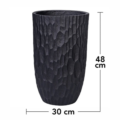 Ghiveci ecologic, Eco-friendly, Naimeed D6343, Mic, din materiale minerale, Negru, 48x30x30cm