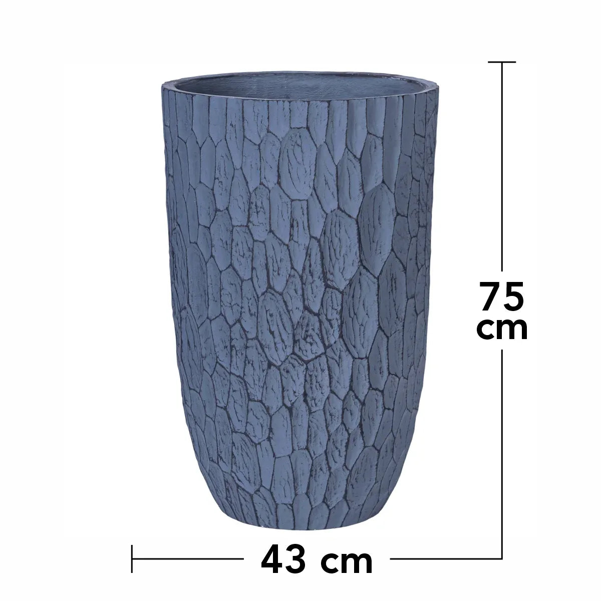 Ghiveci ecologic, Eco-friendly, Naimeed D6344, Mare, din materiale minerale, Gri, 75X43x43cm