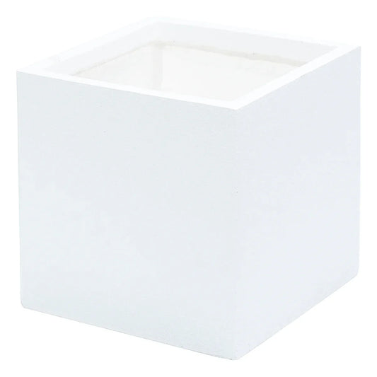 Ghiveci ecologic, Eco-friendly, Naimeed D6346, Mare, din materiale minerale, Alb, 50x50x50cm