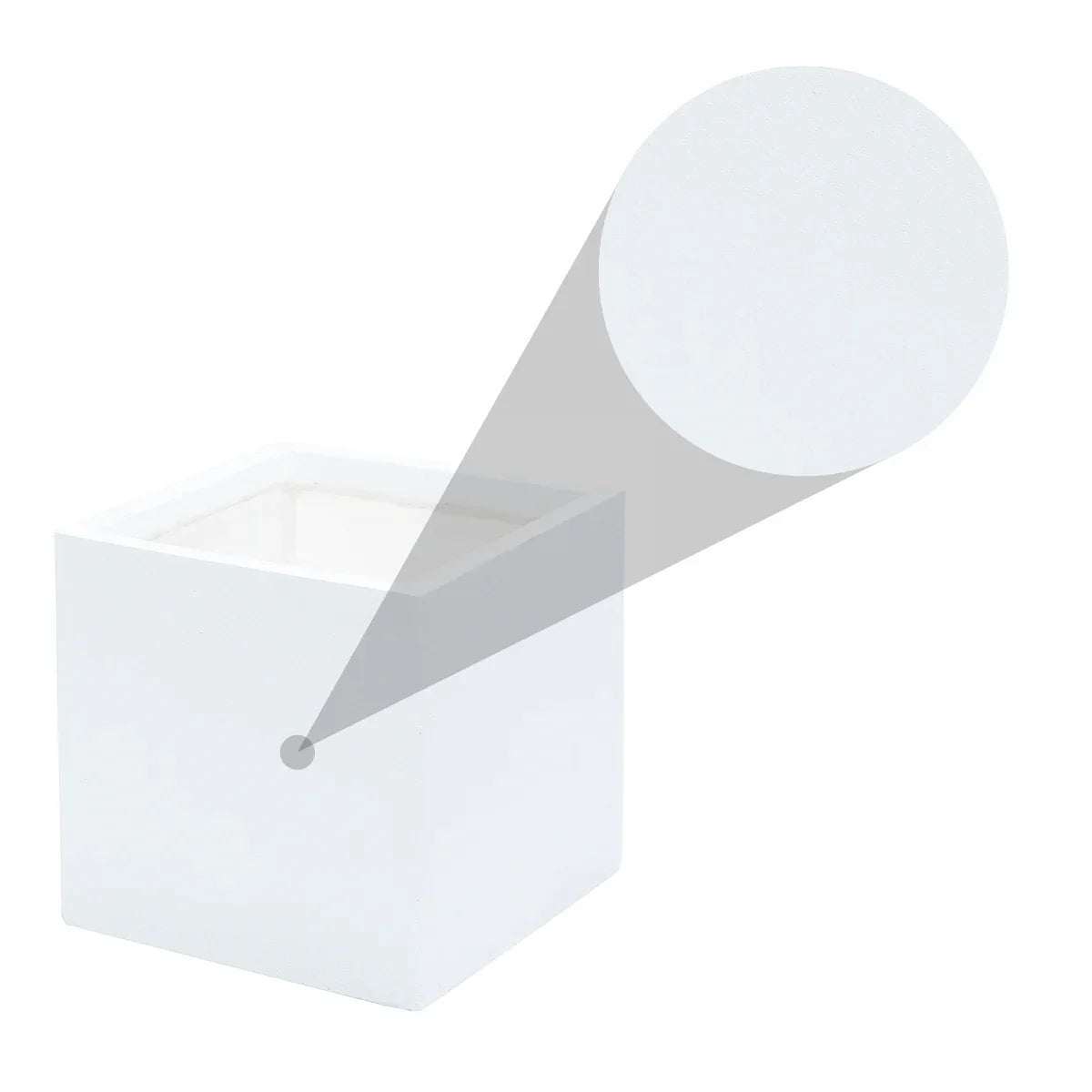 Ghiveci ecologic, Eco-friendly, Naimeed D6346, Mic, din materiale minerale, Alb, 30x30x30cm