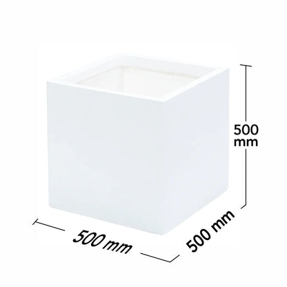 Ghiveci ecologic, Eco-friendly, Naimeed D6346, Mare, din materiale minerale, Alb, 50x50x50cm