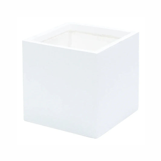 Ghiveci ecologic, Eco-friendly, Naimeed D6346, Mic, din materiale minerale, Alb, 30x30x30cm