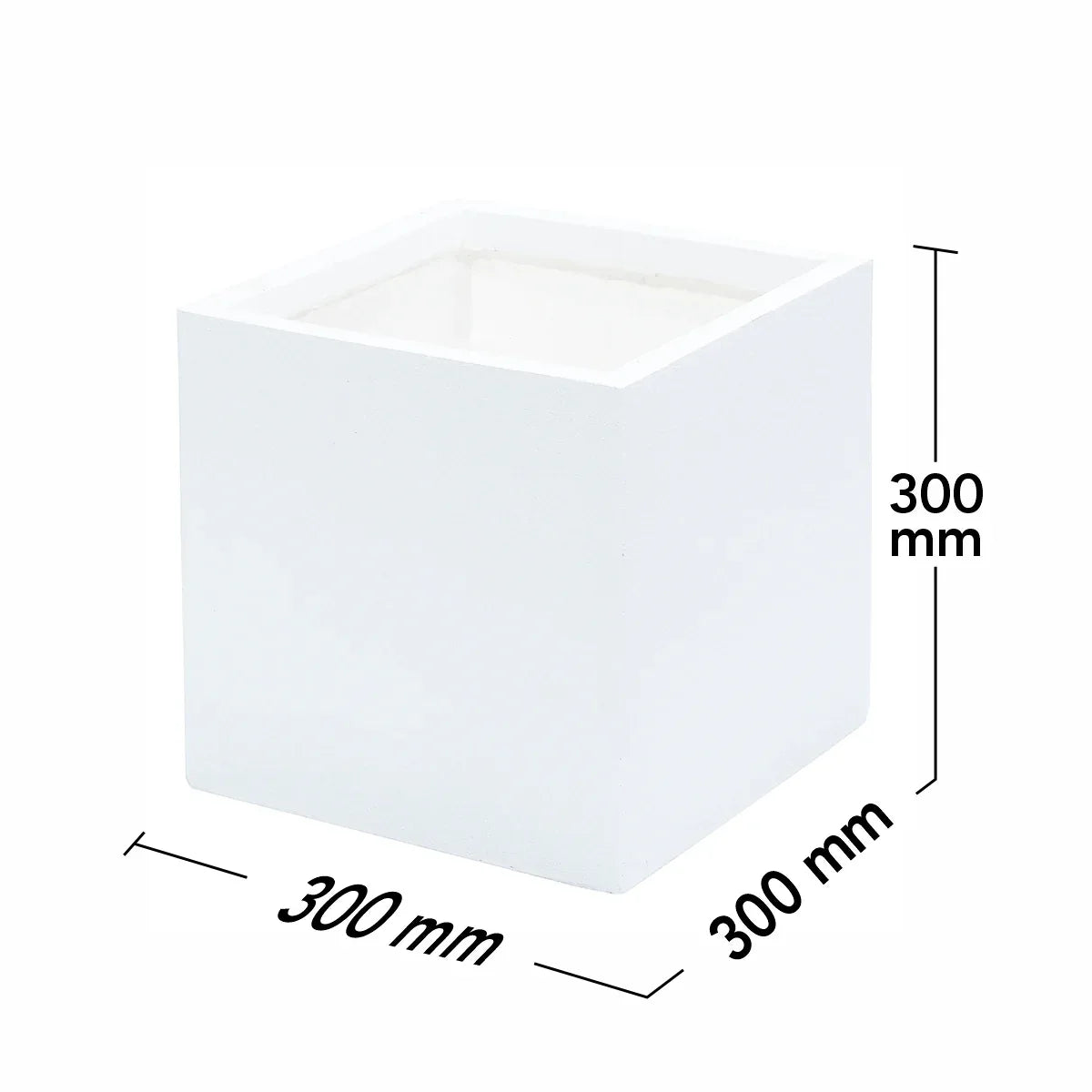 Ghiveci ecologic, Eco-friendly, Naimeed D6346, Mic, din materiale minerale, Alb, 30x30x30cm