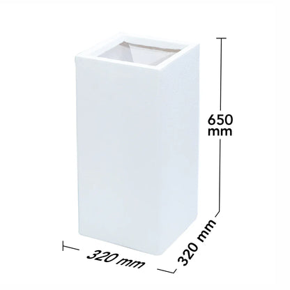 Ghiveci ecologic, Eco-friendly, Naimeed D6350, Mediu, din materiale minerale, Alb, 65x32x32cm