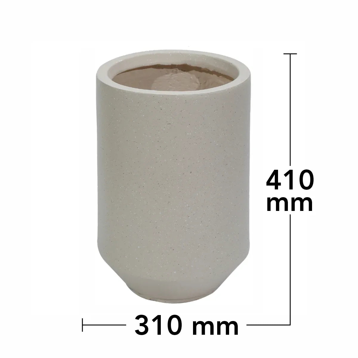 Ghiveci ecologic, Eco-friendly, Naimeed D6352, Mediu, din materiale minerale, Crem, 41x31x31cm
