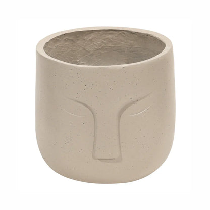 Ghiveci ecologic, Eco-friendly, Naimeed D6353, Mic, din materiale minerale, Crem, 28x25x25cm