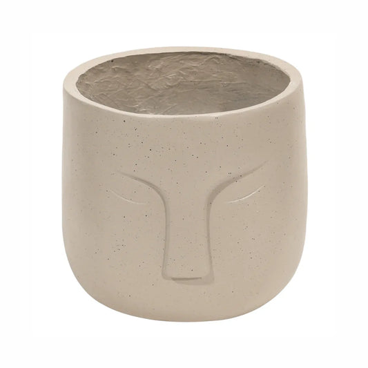 Ghiveci ecologic, Eco-friendly, Naimeed D6353, Mic, din materiale minerale, Crem, 28x25x25cm