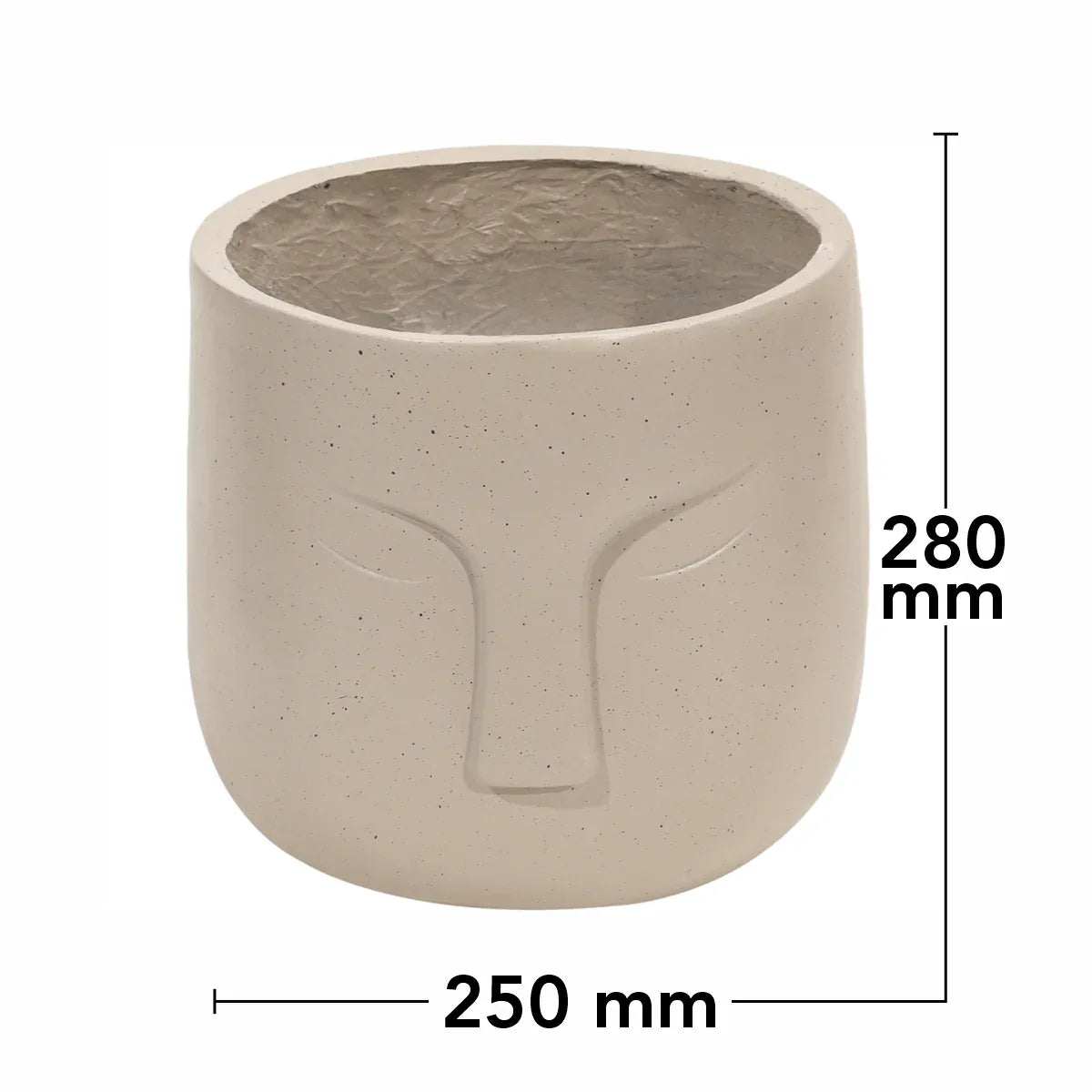 Ghiveci ecologic, Eco-friendly, Naimeed D6353, Mic, din materiale minerale, Crem, 28x25x25cm