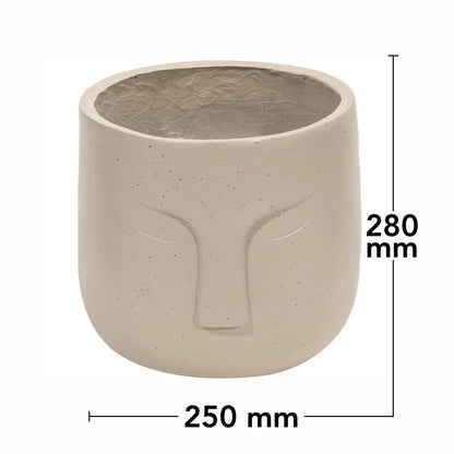Ghiveci ecologic, Eco-friendly, Naimeed D6353, Mic, din materiale minerale, Crem, 28x25x25cm