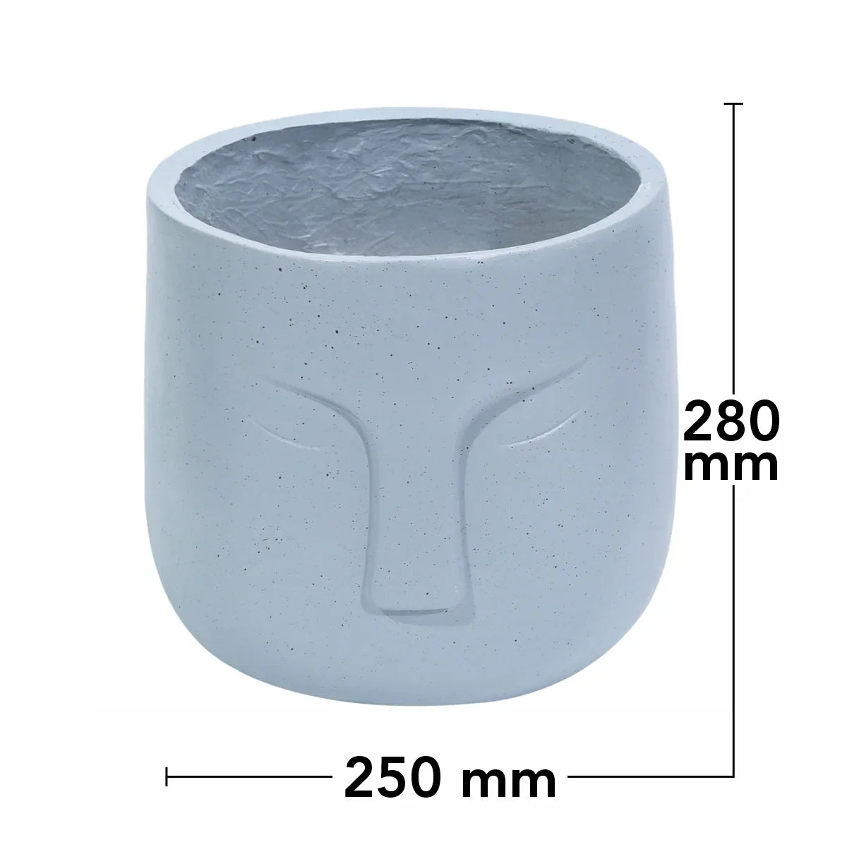 Ghiveci ecologic, Eco-friendly, Naimeed D6354, Mic, din materiale minerale, Gri, 28x25x25cm