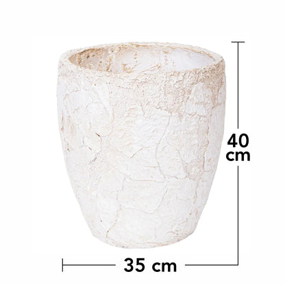 Ghiveci ecologic, Eco-friendly, Naimeed D6356, Mediu, din materiale minerale, Bej, 40x35x35cm