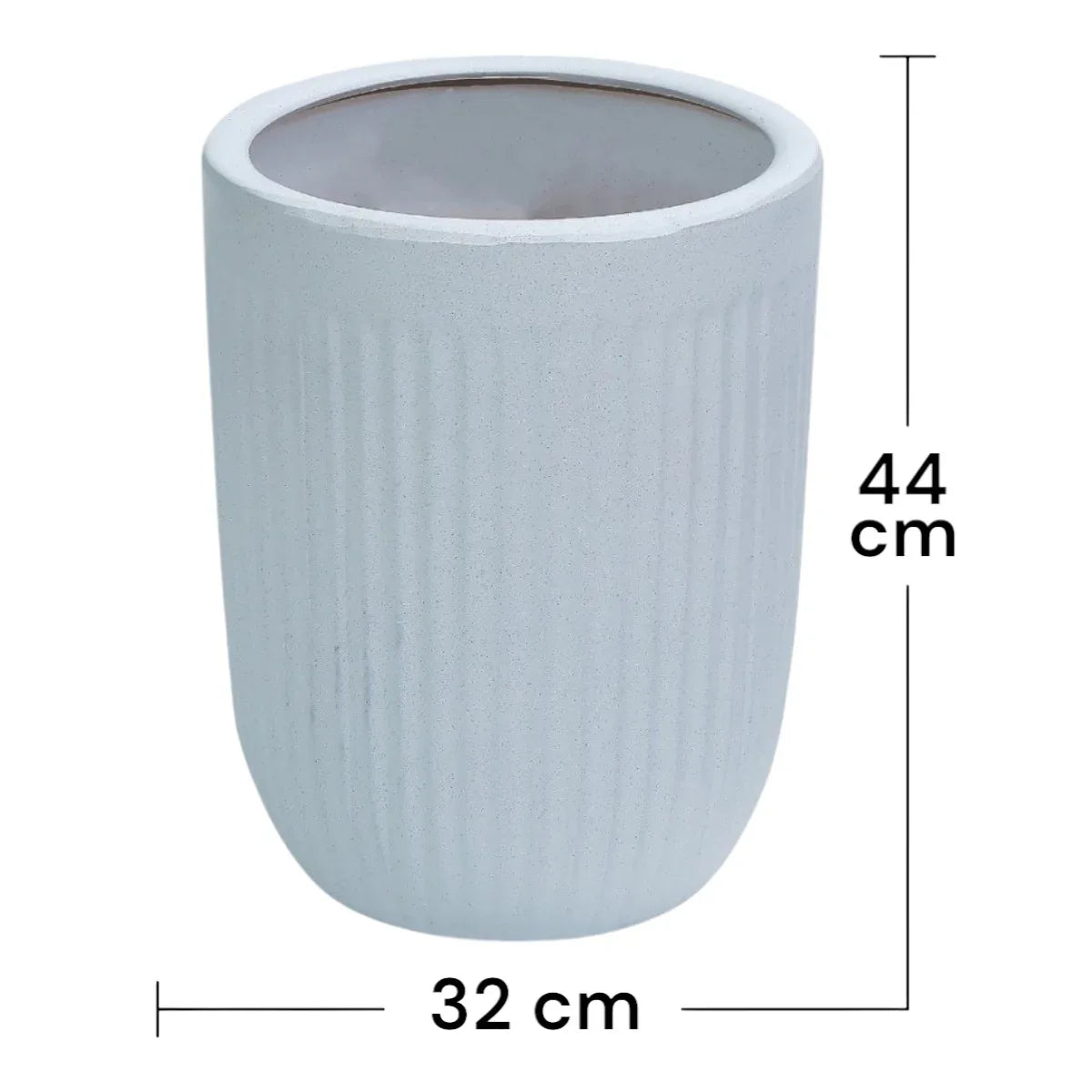 Ghiveci ecologic, Eco-friendly, Naimeed D6358, Mediu, din materiale minerale, Alb, 44x32x32cm