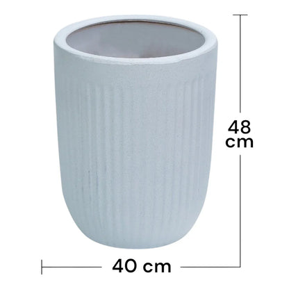 Ghiveci ecologic, Eco-friendly, Naimeed D6358, Mare, din materiale minerale, Alb, 48x40x40cm