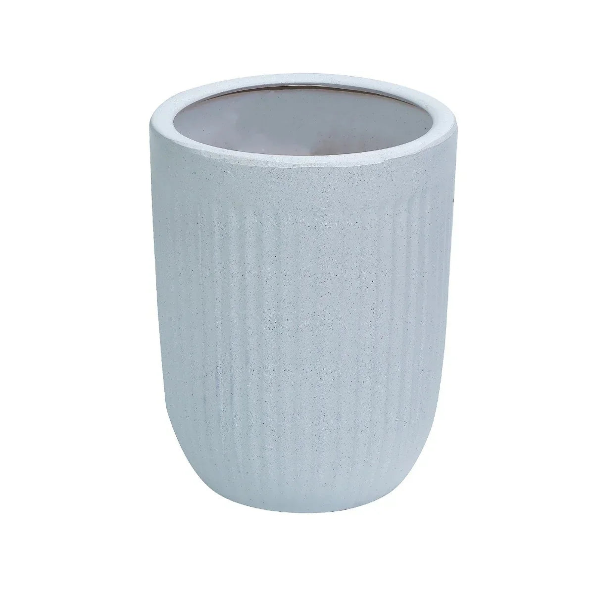 Ghiveci ecologic, Eco-friendly, Naimeed D6358, Mediu, din materiale minerale, Alb, 44x32x32cm