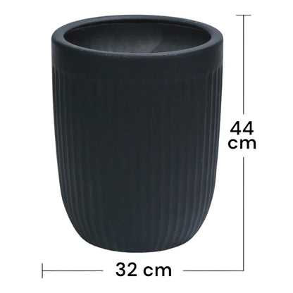Ghiveci ecologic, Eco-friendly, Naimeed D6359, Mediu, din materiale minerale, Negru, 44x32x32cm