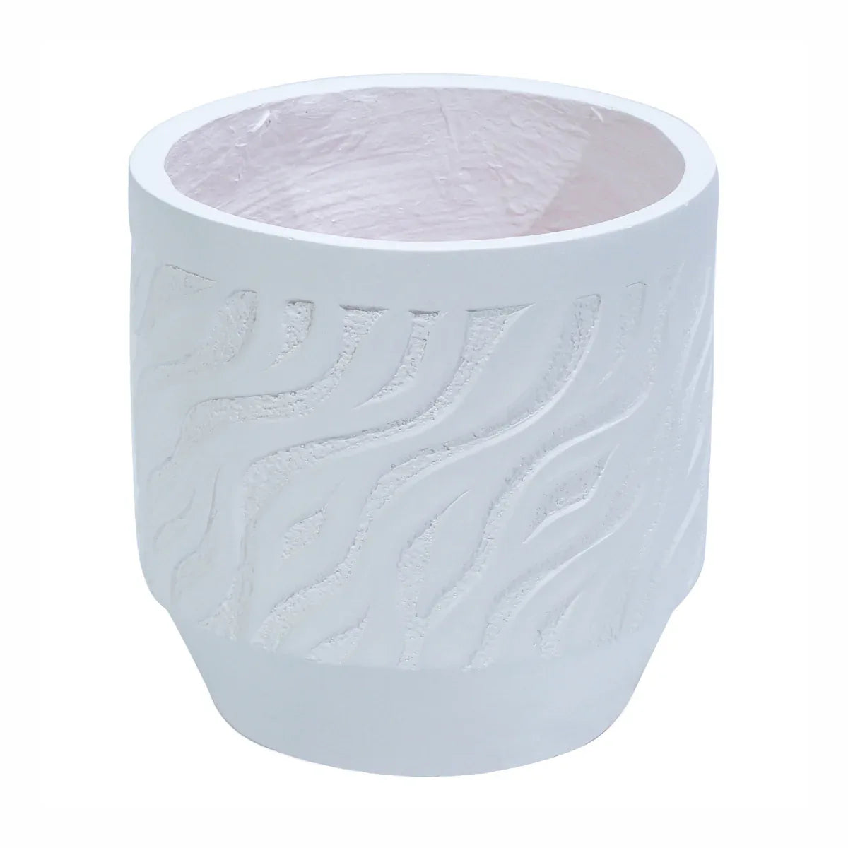 Ghiveci ecologic, Eco-friendly, Naimeed D6360, Mediu, din materiale minerale, Alb, 34x32x32cm
