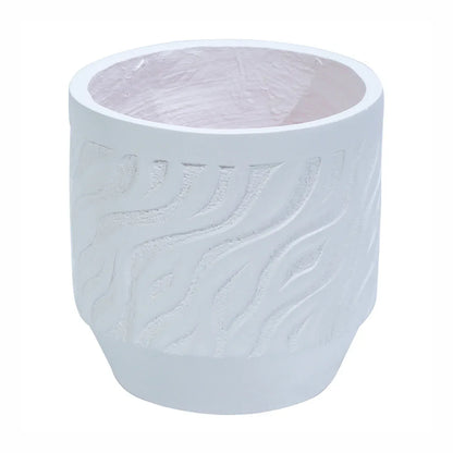 Ghiveci ecologic, Eco-friendly, Naimeed D6360, Mediu, din materiale minerale, Alb, 34x32x32cm