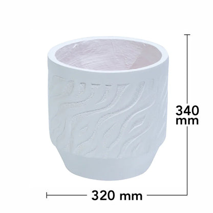 Ghiveci ecologic, Eco-friendly, Naimeed D6360, Mediu, din materiale minerale, Alb, 34x32x32cm