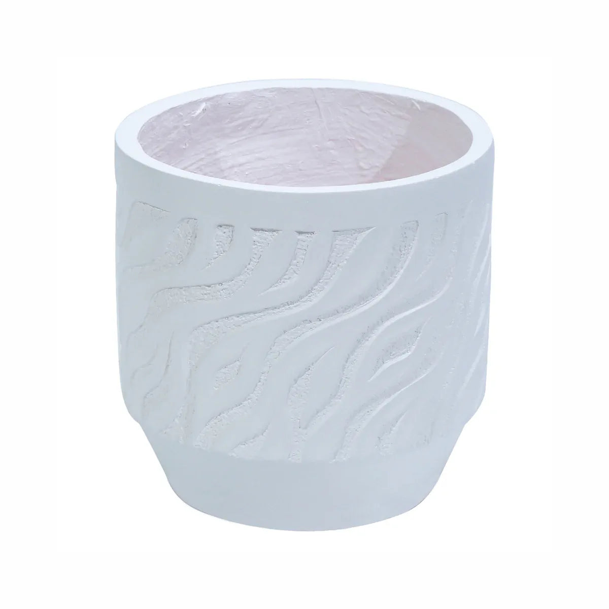 Ghiveci ecologic, Eco-friendly, Naimeed D6360, Mic, din materiale minerale, Alb, 28x27x27cm
