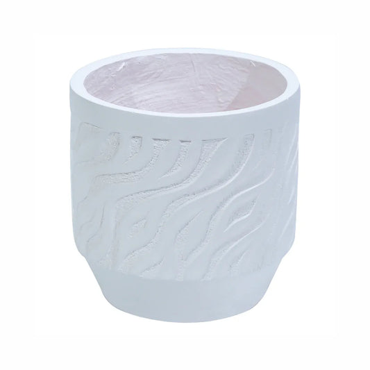 Ghiveci ecologic, Eco-friendly, Naimeed D6360, Mic, din materiale minerale, Alb, 28x27x27cm