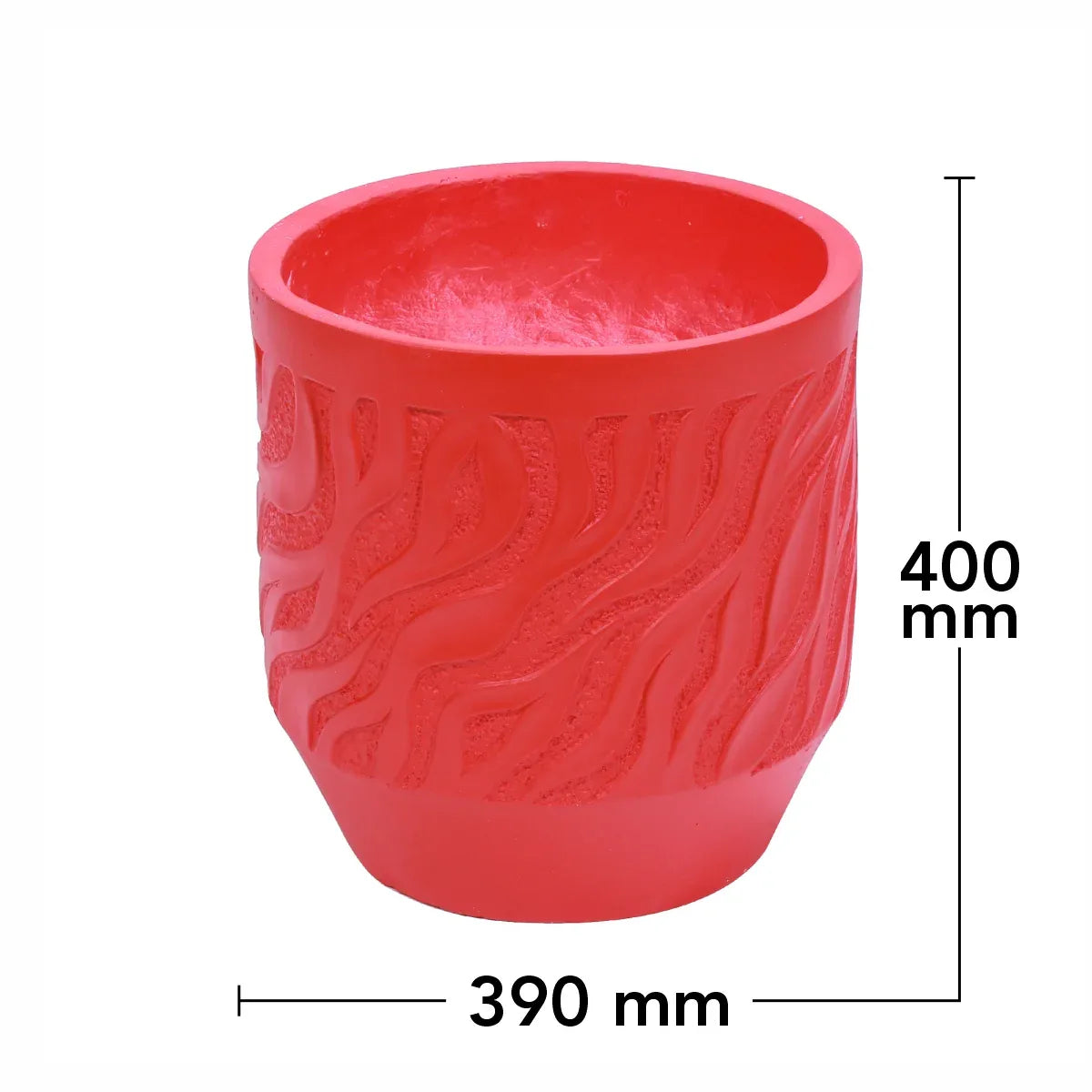 Ghiveci ecologic, Eco-friendly, Naimeed D6361, Mare, din materiale minerale, Rosu, 40x39x39cm