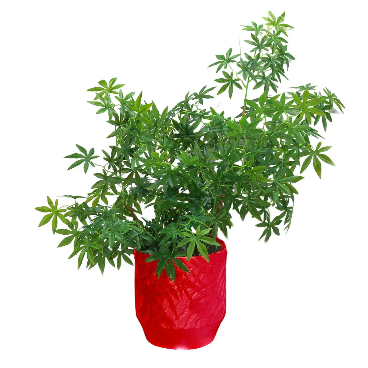Ghiveci ecologic, Eco-friendly, Naimeed D6361, Mic, din materiale minerale, Rosu, 28x27x27cm