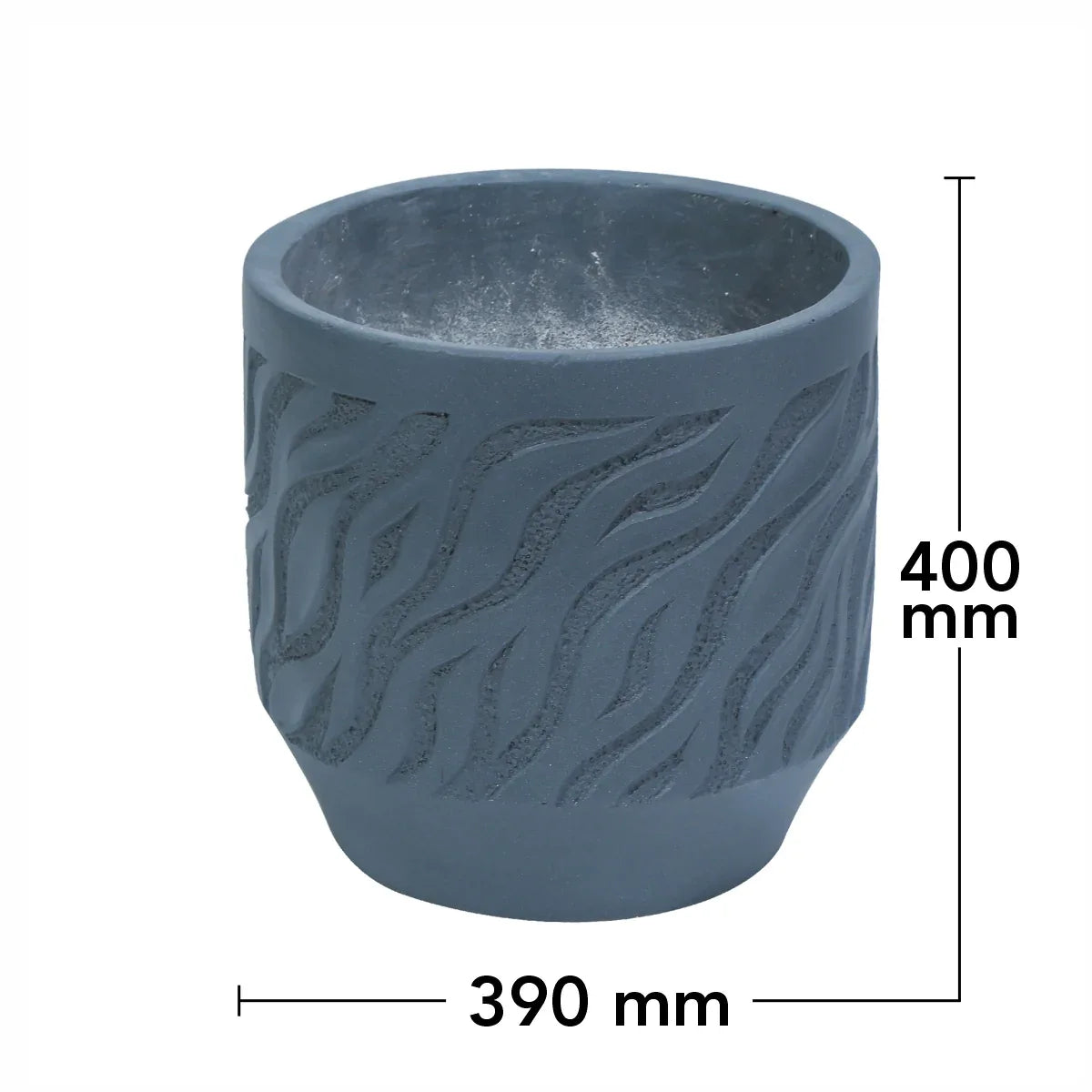 Ghiveci ecologic, Eco-friendly, Naimeed D6362, Mare, din materiale minerale, Gri, 40x39x39cm