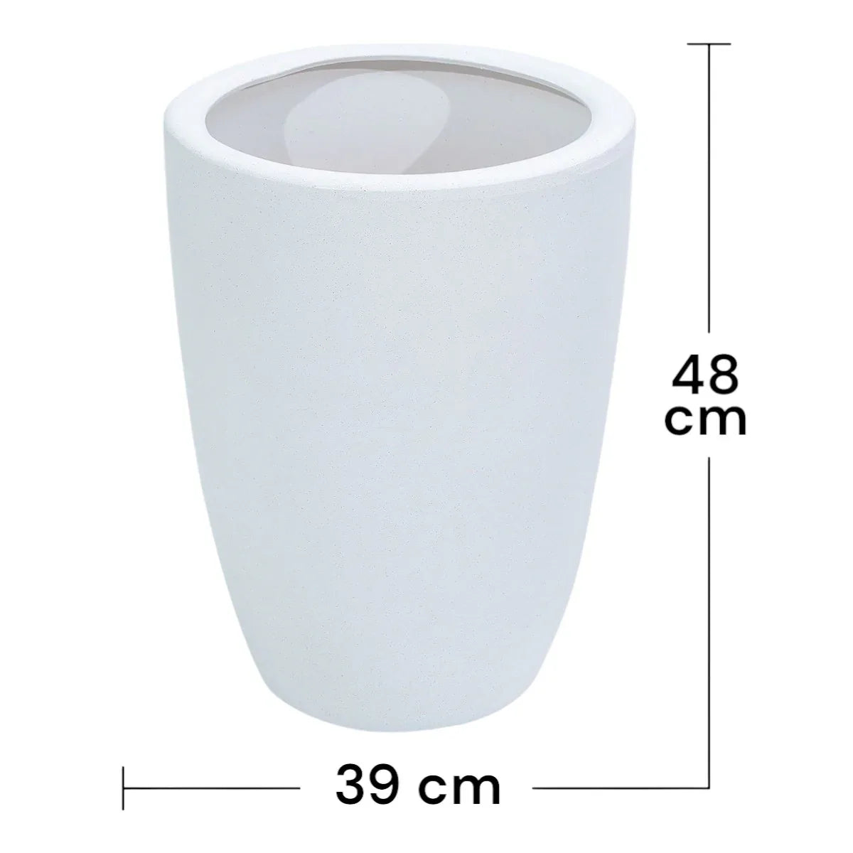 Ghiveci ecologic, Eco-friendly, Naimeed D6364, Mare, din materiale minerale, Alb, 48x39x39cm